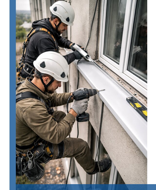 Профессиональный монтаж оконных отливов и отведения воды в Екатеринбурге