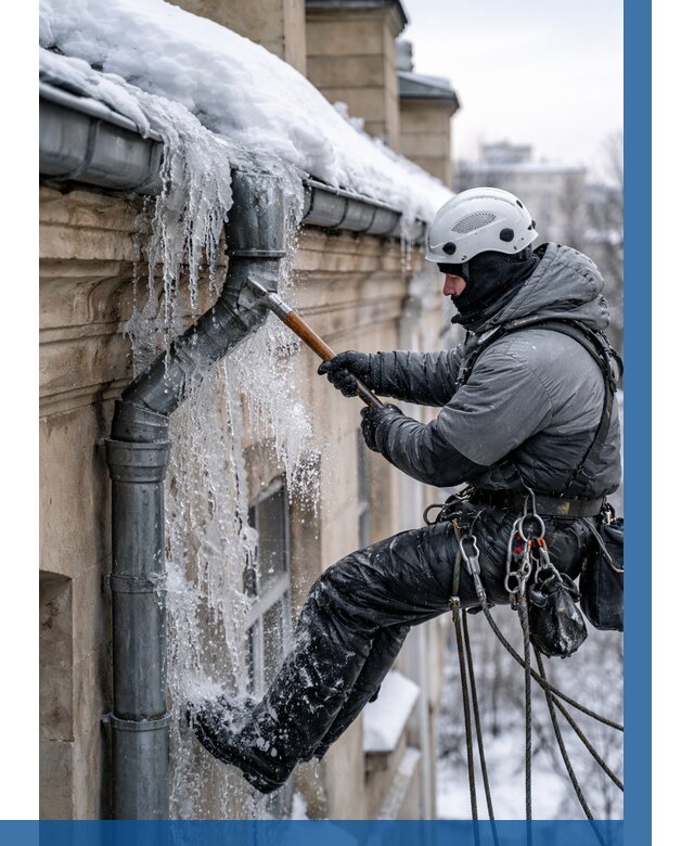 Очистка водостоков от льда в Екатеринбурге от 3587 р. | ВЫСОТНИК-Ктр