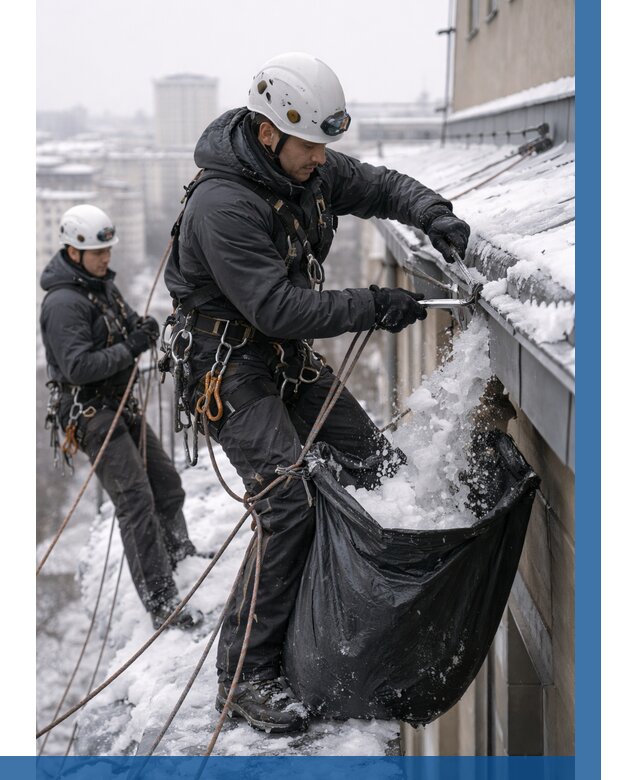 Аварийная очистка крыши в Екатеринбурге под ключ от 307 р. | ВЫСОТНИК-Ктр