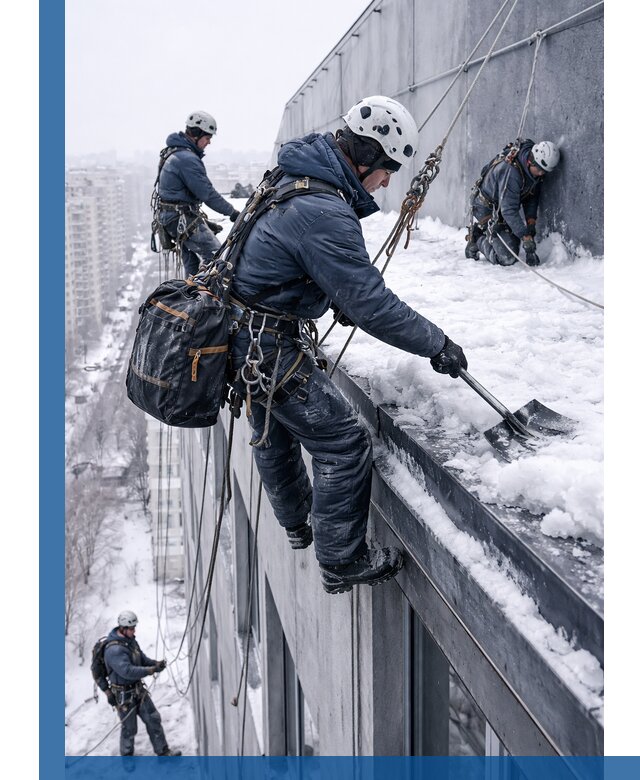 Абонентское обслуживание кровли зимой в Екатеринбурге регулярный уход