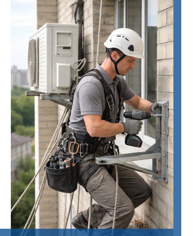 Установка кронштейнов кондиционера в Екатеринбурге от 3587 р. | ВЫСОТНИК-Ктр