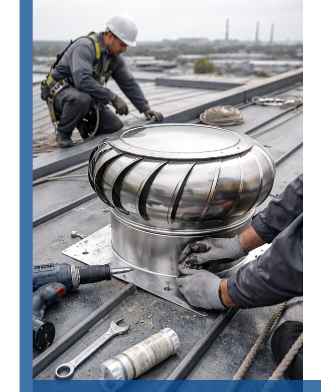 Установка дефлекторов на кровле в Екатеринбурге профессионально