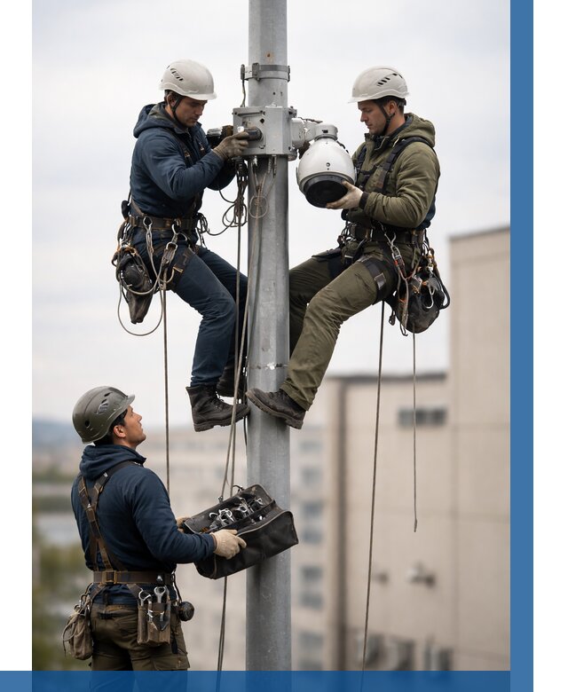 Установка видеокамер на мачте в Екатеринбурге от 8712 р. | ВЫСОТНИК-Ктр