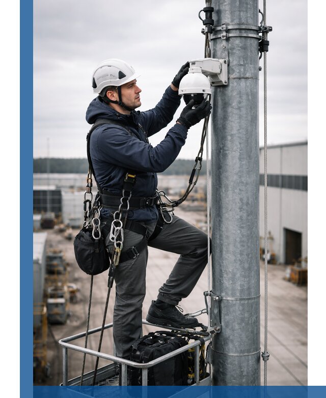 Профессиональная установка видеокамер на мачте в Екатеринбурге