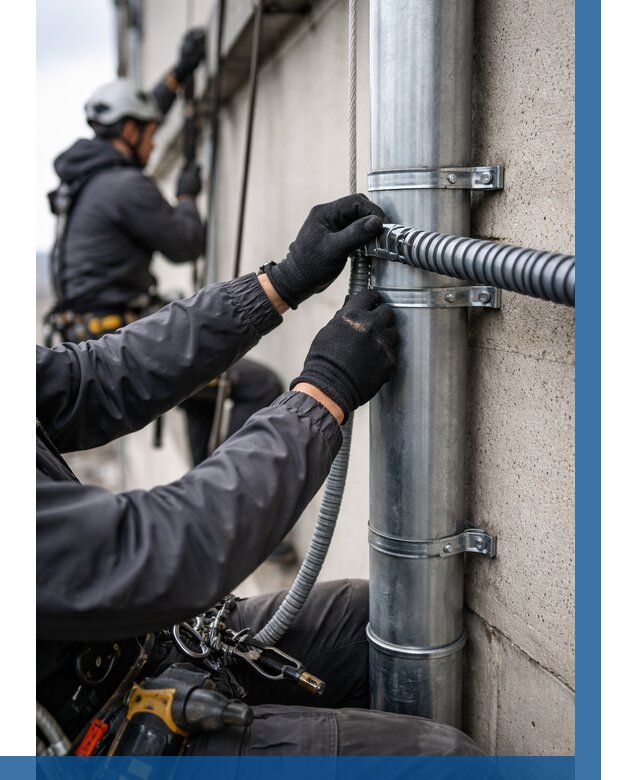 Монтаж гофры для кабеля в Екатеринбурге от 307 р. | ВЫСОТНИК-Ктр