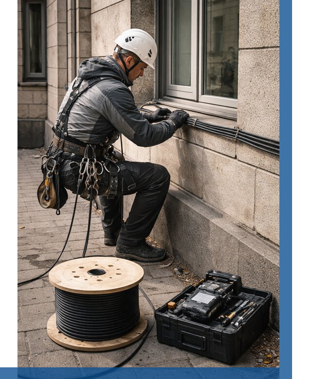 Прокладка оптоволоконного кабеля в Екатеринбурге от 820 р. | ВЫСОТНИК-Ктр