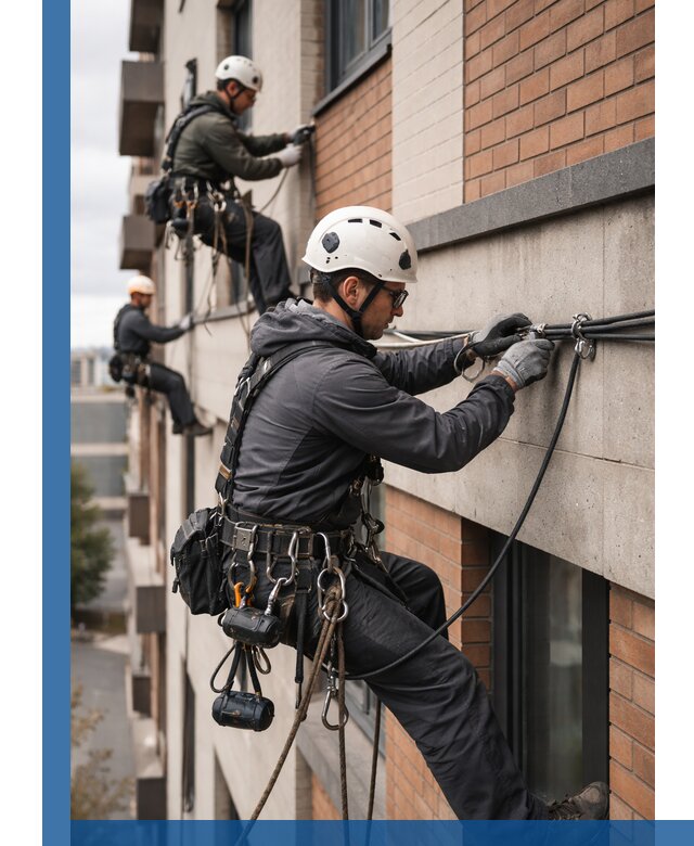 Крепление кабеля на фасаде монтаж и крепеж в Екатеринбурге