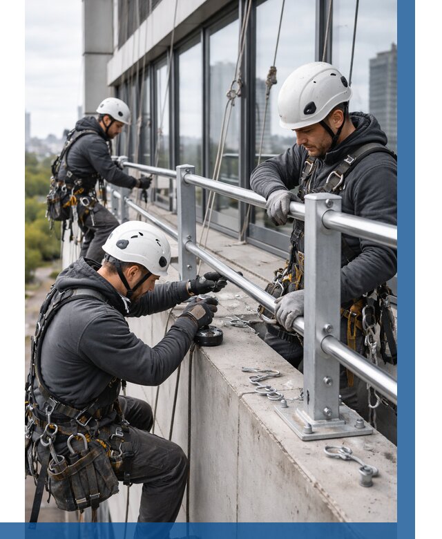 Монтаж ограждений на высоте в Екатеринбурге, от 1230 р. | ВЫСОТНИК-Ктр