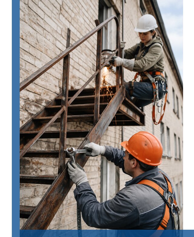 Ремонт и восстановление пожарных лестниц с выездом в Екатеринбурге