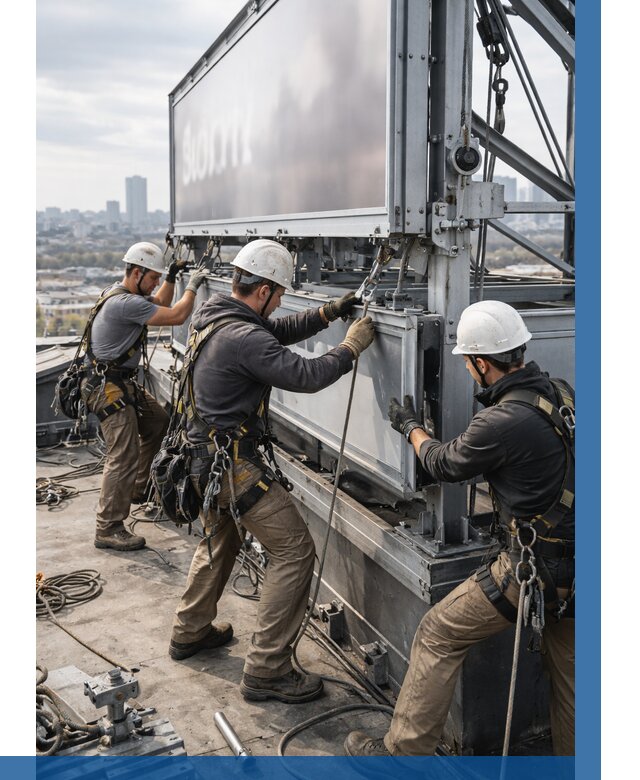 Монтаж крышной рекламной конструкции в Екатеринбурге от 61494 р.|ВЫСОТНИК-Ктр