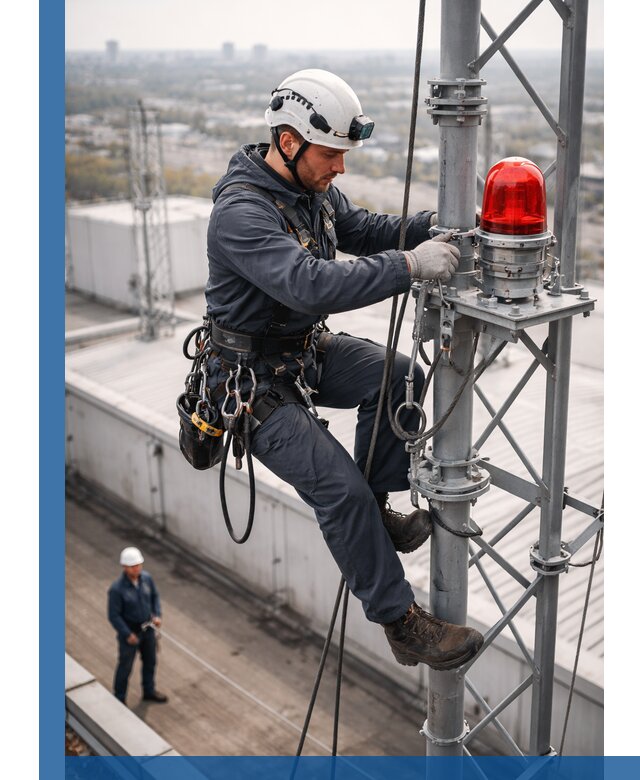 Монтаж заградительных огней и обслуживание объектов в Екатеринбурге