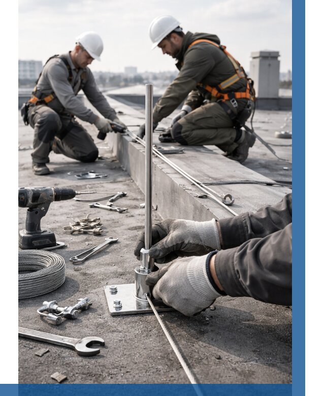 Монтаж молниезащиты на кровле в Екатеринбурге цена от 25623 р. | ВЫСОТНИК-Ктр