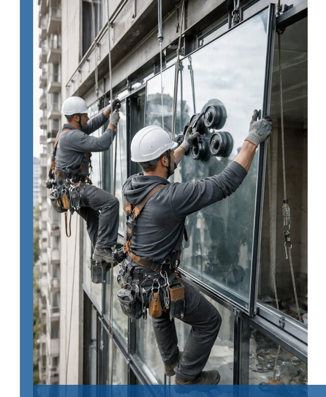 Витражное остекление фасадов и лоджий в Екатеринбурге под ключ