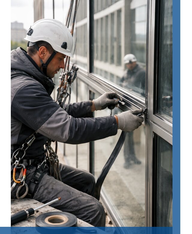 Ремонт витражных конструкций в Екатеринбурге от 3587 р. | ВЫСОТНИК-Ктр