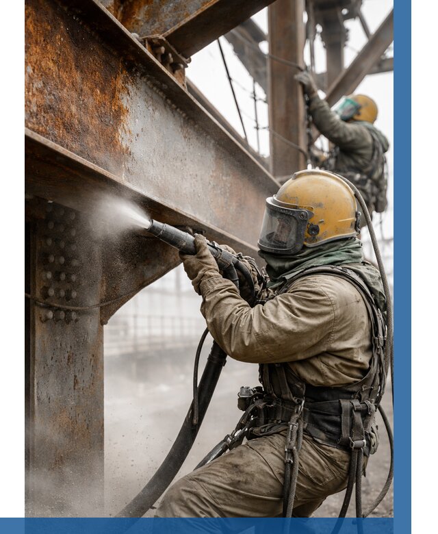 Пескоструйная очистка металлоконструкций в Екатеринбурге по 615 р.  ВЫСОТНИК-Ктр