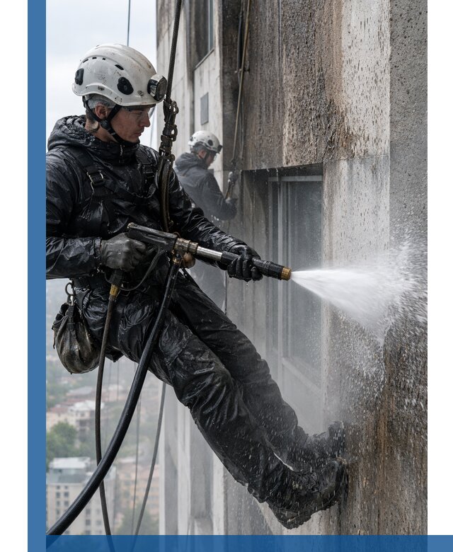 Гидроструйная очистка фасадов и конструкций в Екатеринбурге