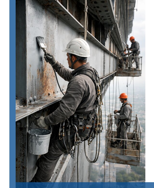 Покраска металлоконструкций на высоте в Екатеринбурге профессионально