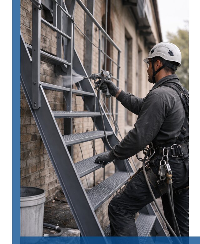 Покраска и антикоррозионная защита пожарных лестниц в Екатеринбурге