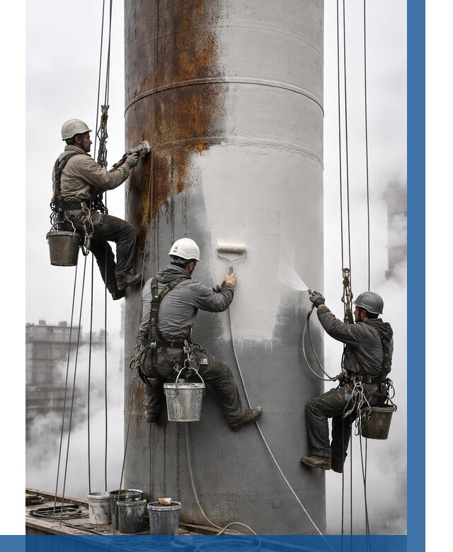 Покраска дымовых труб в Екатеринбурге от 8712 р. | ВЫСОТНИК-Ктр