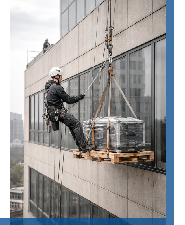 Спуск груза по фасаду в Екатеринбурге от 3587 р. | ВЫСОТНИК-Ктр