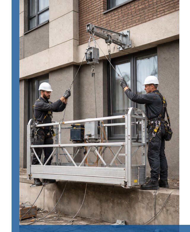 Монтаж и подъем фасадной люльки в Екатеринбурге с гарантией безопасности