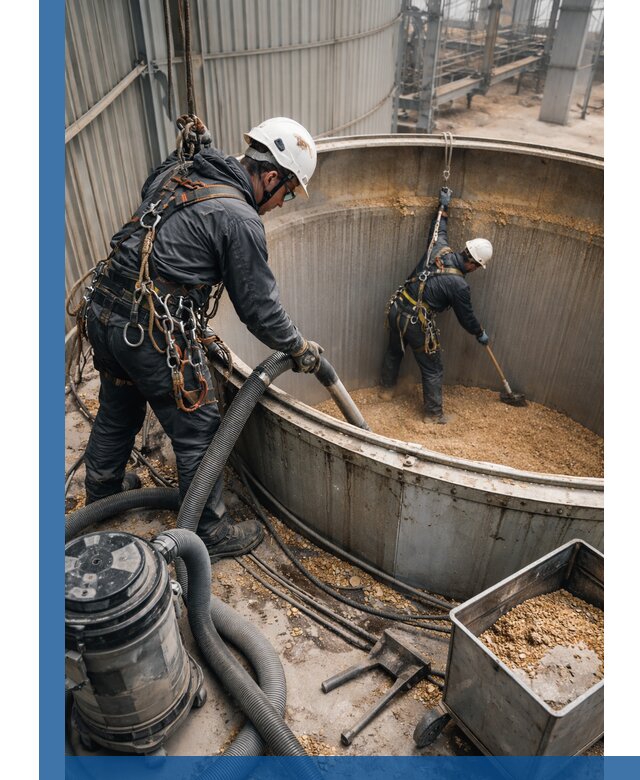 Профессиональная чистка зерновых бункеров в Екатеринбурге с выездом