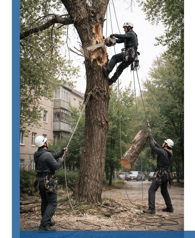 Срочное удаление аварийных деревьев в Екатеринбурге с гарантией безопасности