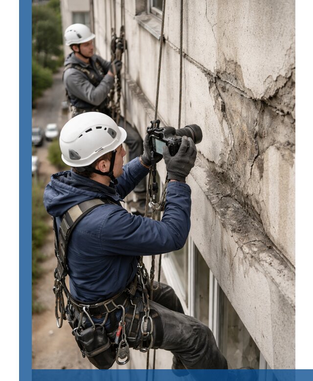 Фотофиксация дефектов фасада с высотной съемкой в Екатеринбурге